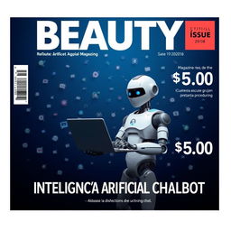 Create a realistic large magazine cover with the title 'BEAUTY' in bold at the top