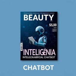 A realistic magazine cover design featuring the title 'BEAUTY' in large letters at the top against a dark blue background