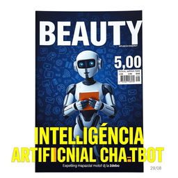 A realistic large image with the word 'BEAUTY' in big letters at the top against a dark blue background filled with small threads of conversations