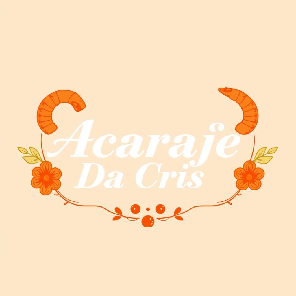 A professional and beautifully crafted logo for a restaurant specializing in acarajé, featuring the name "Acarajé Da Cris" in an elegant, eye-catching font