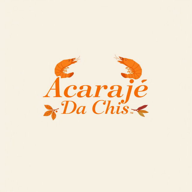 A professional and beautifully crafted logo for a restaurant specializing in acarajé, featuring the name "Acarajé Da Cris" in an elegant, eye-catching font