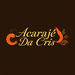 A professional and beautifully crafted logo for a restaurant specializing in acarajé, featuring the name "Acarajé Da Cris" in an elegant, eye-catching font