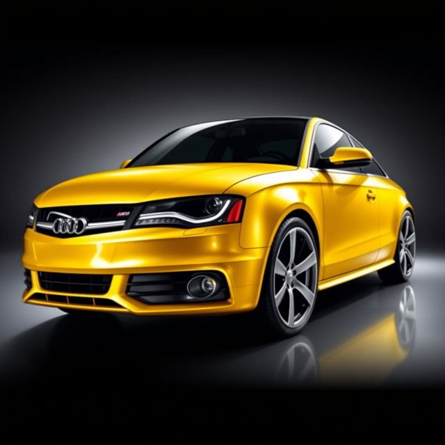 Audi A4 2010 B8 in a striking yellow-gold finish, equipped with sleek 19-inch rims