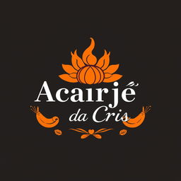 A striking and professional logo for a restaurant named "Acarajé da Cris