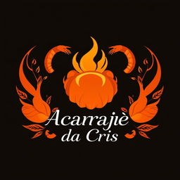 A striking and professional logo for a restaurant named "Acarajé da Cris