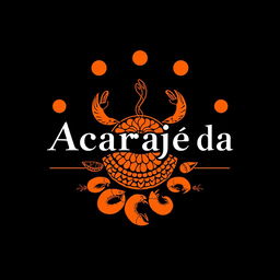 A visually appealing and culturally rich logo for a restaurant called "Acarajé da Cris