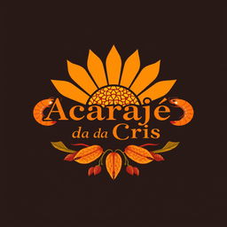 A visually appealing and culturally rich logo for a restaurant called "Acarajé da Cris