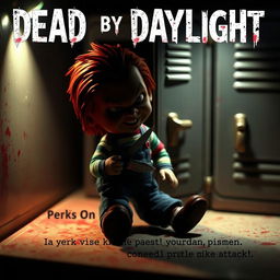 A miniature scene from the game Dead by Daylight with the specific lighting style of the game, illuminated by dim and atmospheric spotlights like in Dead by Daylight