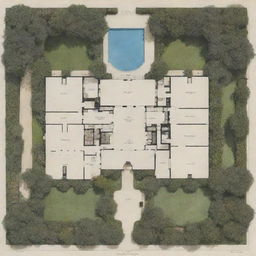 Detailed layout plan of the iconic Villa La Pausa, Coco Chanel's famed residence, showcasing its unique architectural features