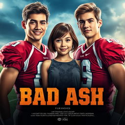 A captivating film poster for the romantic movie titled "BAD ASH"