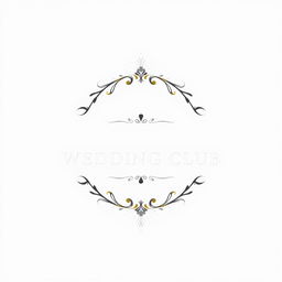 A minimalist and elegant wedding club logo featuring sleek, modern lines combined with ornamental detailing