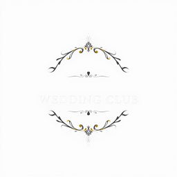 A minimalist and elegant wedding club logo featuring sleek, modern lines combined with ornamental detailing