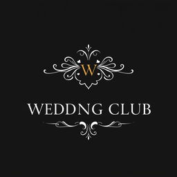 A minimalist and elegant wedding club logo featuring sleek, modern lines combined with ornamental detailing