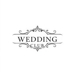 A minimalist and elegant wedding club logo featuring sleek, modern lines combined with ornamental detailing