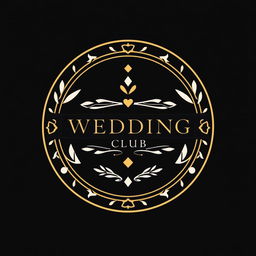 An elegant, minimalist wedding club logo designed to resemble a seal