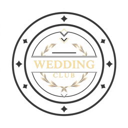 An elegant, minimalist wedding club logo designed to resemble a seal