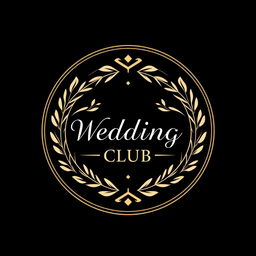 An elegant, minimalist wedding club logo designed to resemble a seal