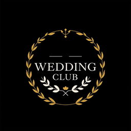 An elegant, minimalist wedding club logo designed to resemble a seal