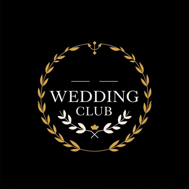 An elegant, minimalist wedding club logo designed to resemble a seal