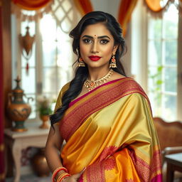 Elegant Indian woman in traditional attire, showcasing her cultural heritage with grace and dignity