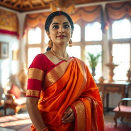 Elegant Indian woman in traditional attire, showcasing her cultural heritage with grace and dignity