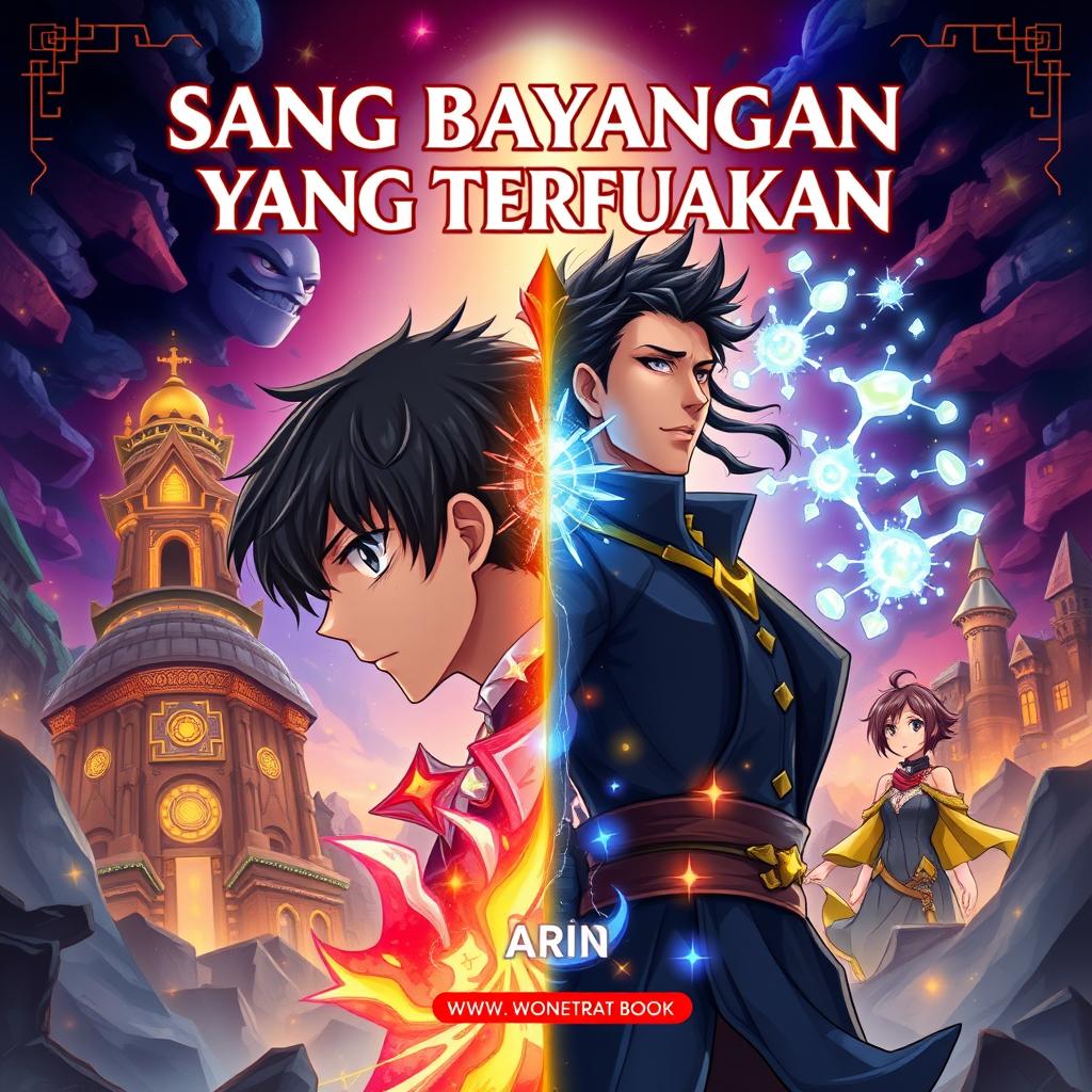 The anime-style book cover for "Sang bayangan Yang Terlupakan" by an unknown author with the title at the top in large, clear, bold font