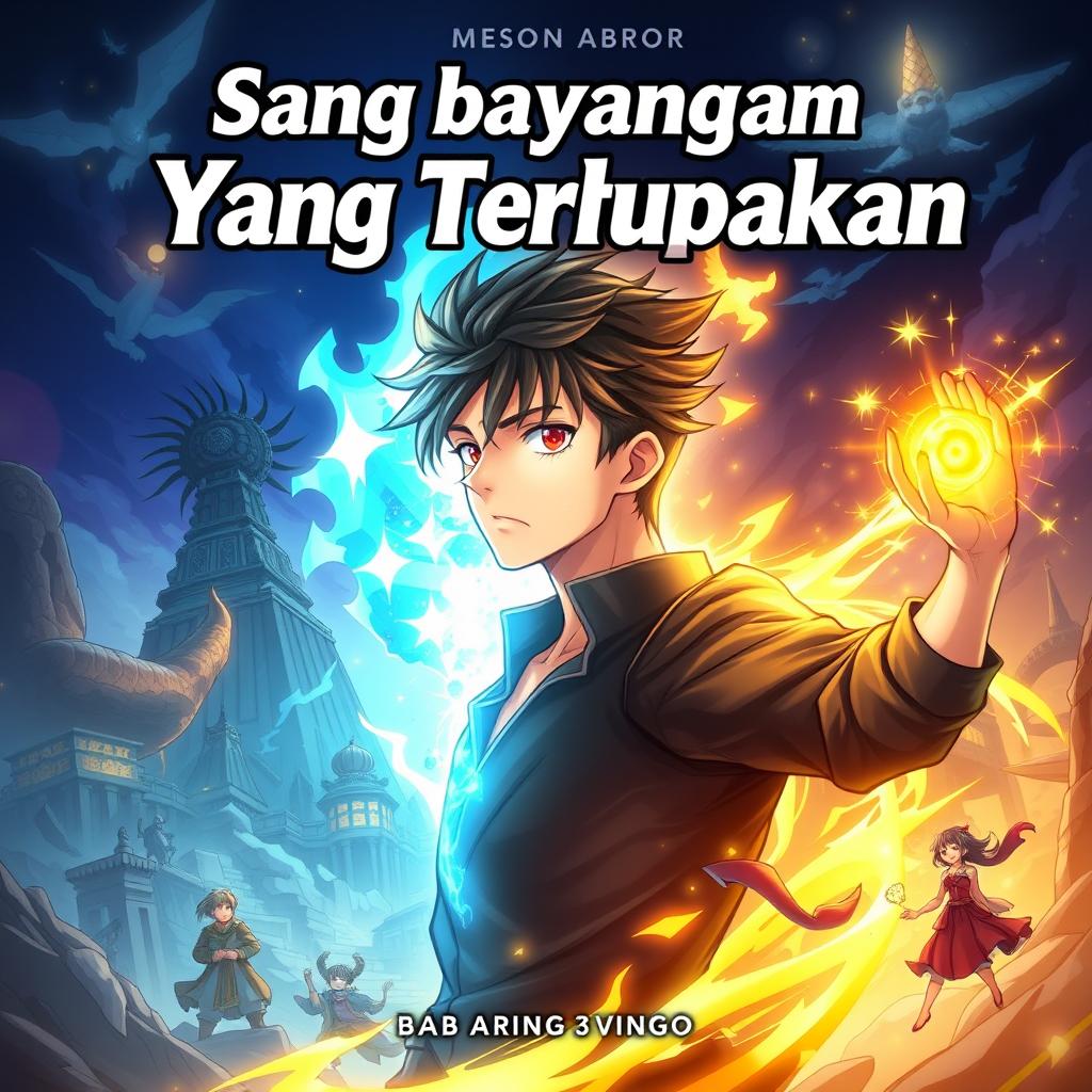 The anime-style book cover for "Sang bayangan Yang Terlupakan" by an unknown author with the title at the top in large, clear, bold font