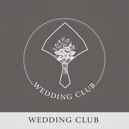 An elegant and minimalist wedding club logo resembling a seal, featuring a linear outline of a folded cloth napkin