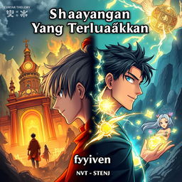 The anime-style book cover for "Sang bayangan Yang Terlupakan" by fyysven with the title in large, clear, bold font at the top and the author's name below