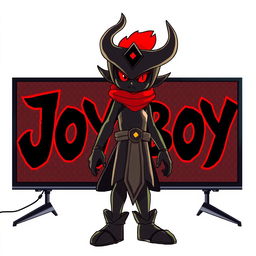 Joyboy characterized as an enigmatic and legendary figure, set against a bold screen featuring the word 'Joyboy' in striking black and red text