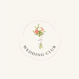 An elegant and minimalist wedding club logo featuring the outline of a wax seal