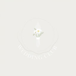 An elegant and minimalist wedding club logo featuring the outline of a wax seal