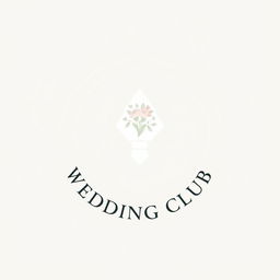 An elegant and minimalist wedding club logo featuring a linear outline resembling a wax seal