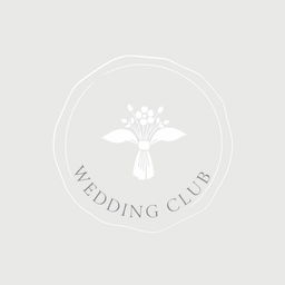 An elegant and minimalist wedding club logo featuring a linear outline resembling a wax seal