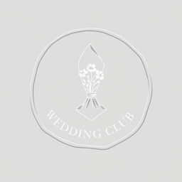 An elegant and minimalist wedding club logo with a linear outline mimicking a wax seal