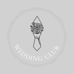 An elegant and minimalist wedding club logo with a linear outline mimicking a wax seal