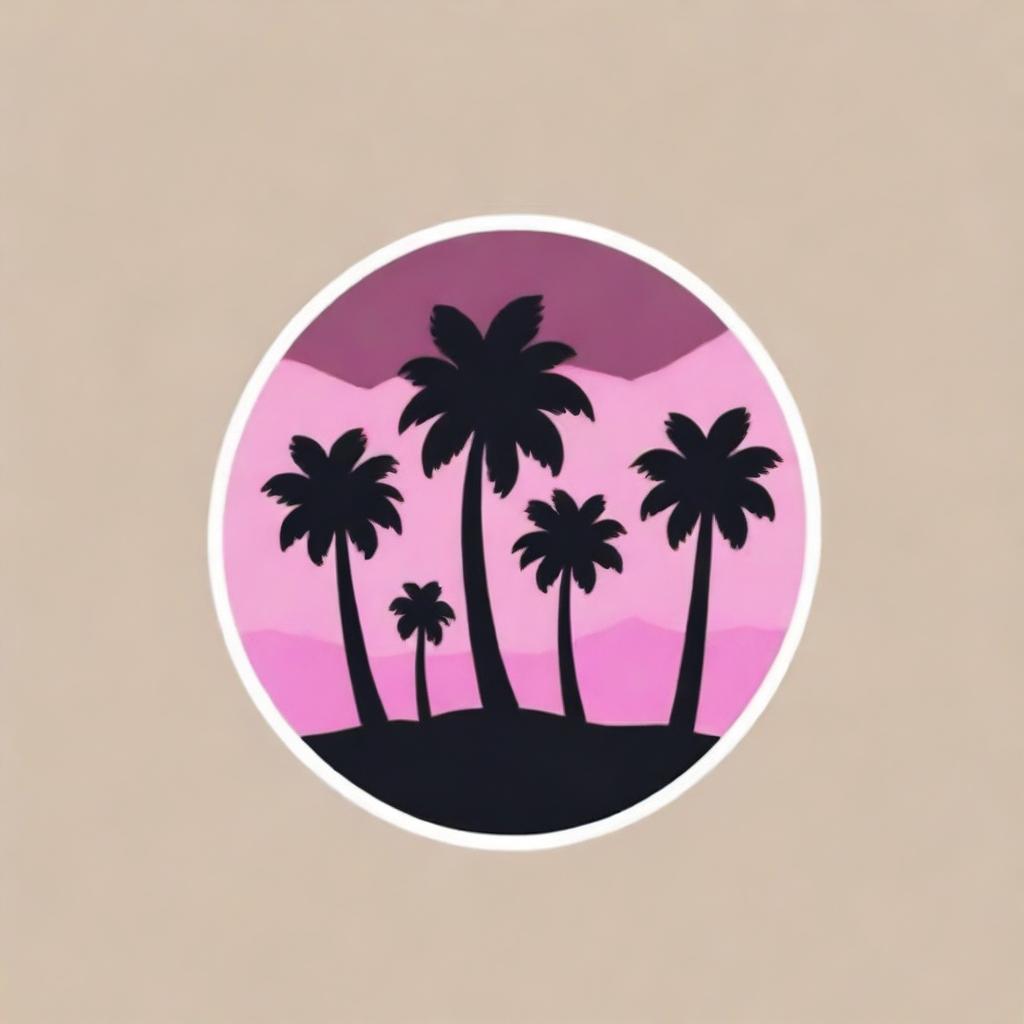 Generate an image of the logo from the video game Grand Theft Auto: Vice City, showcasing the iconic pink and black neon color scheme with 1980's Miami style