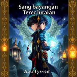 The anime-style book cover for "Sang bayangan Yang Terlupakan" by fyysven, with the title in a large, clear, bold font at the top and the author's name below