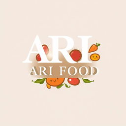 A logo design for "ARI FOOD," featuring elegant typography and food-inspired elements