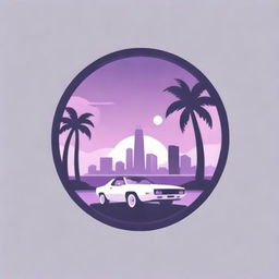 Logo of Grand Theft Auto Vice City in shades of purple