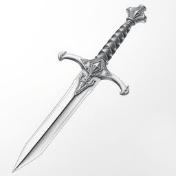 A detailed drawing of an intricate sword, expertly sketched using pencil