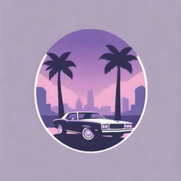 Logo of Grand Theft Auto Vice City in shades of purple