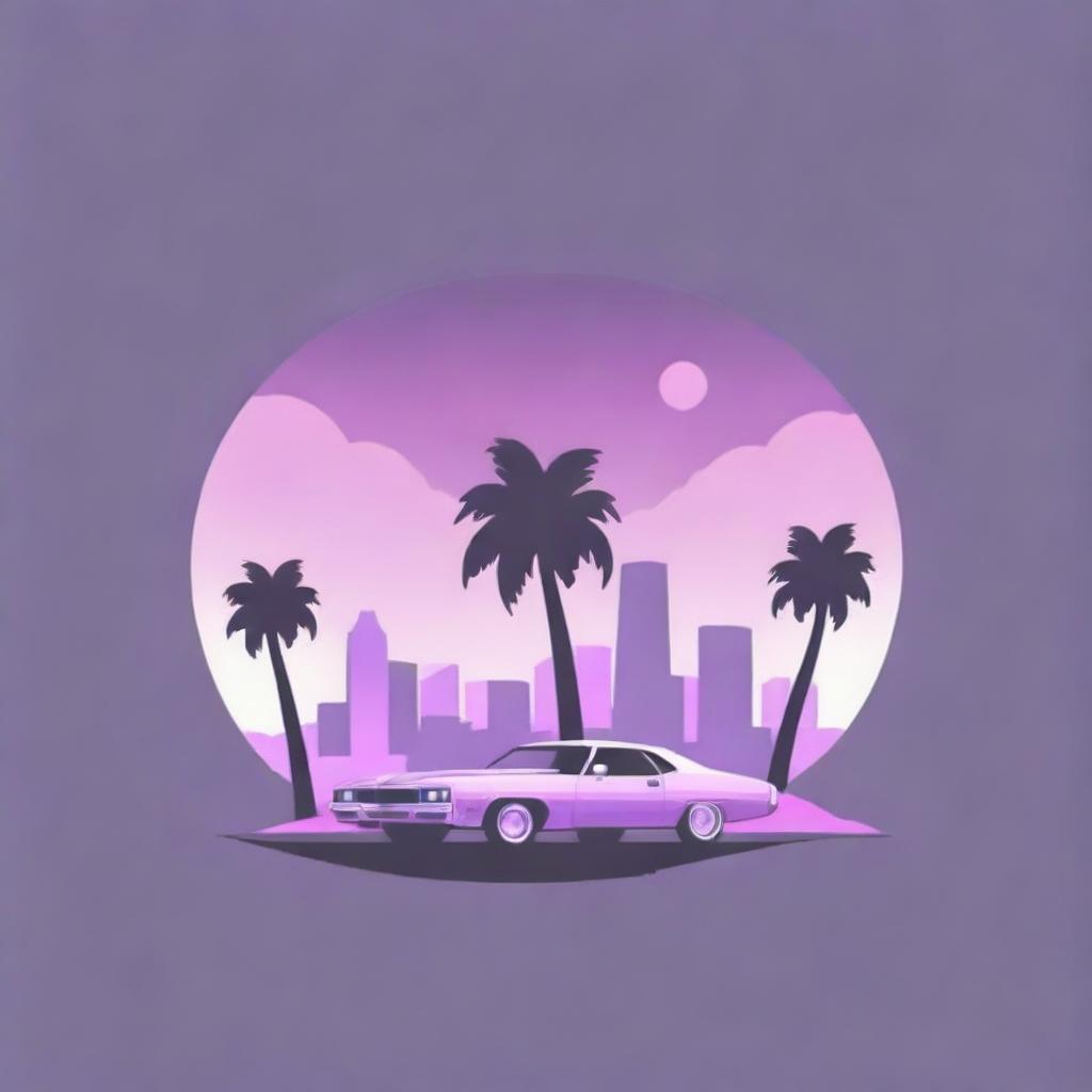 Logo of Grand Theft Auto Vice City in shades of purple