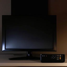 A modern television on the left in a dimly lit room and a sleek mobile phone on the right side bathed in soft, suitable light.