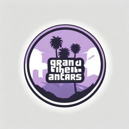 Logo of Grand Theft Auto San Andreas colored in different shades of purple