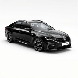 A realistic rendering of a 2021 black Skoda Octavia VRS, featuring stylish grey Japan Racing SL01 wheels