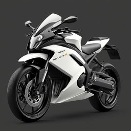 A black and white sci-fi motorcycle, showcasing a futuristic design with sleek, aerodynamic features