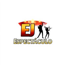 A dynamic and eye-catching logo for an artistic performance company named 'EJ Espectáculo'