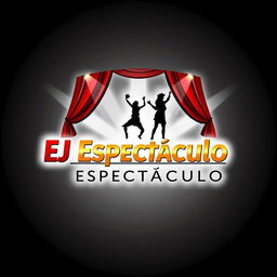 A dynamic and eye-catching logo for an artistic performance company named 'EJ Espectáculo'