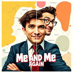 A whimsical and eye-catching movie poster for the comedy film titled "Me And Me Again"